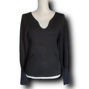 Philosophy Split Neck Balloon Sleeve Sweater